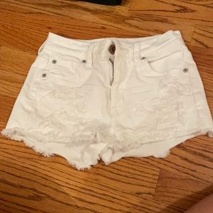 American Eagle white jean shorts